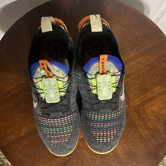 🔥Women NIKE Air Vapormax 2020 FK Flyknit Sz 7 Grey Yellow CJ6741-002 - PERFECT - Picture 6 of 13